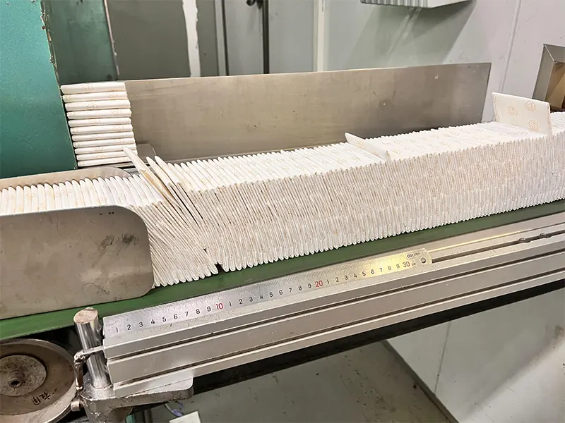 Output of the sanitary pads production lines
